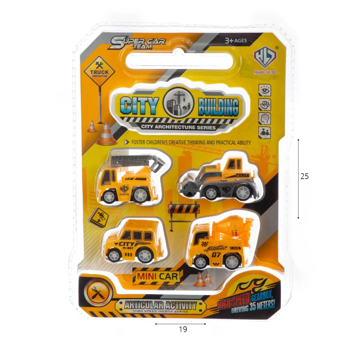 סט רכבי בנייה City Building – 4 יחידות
