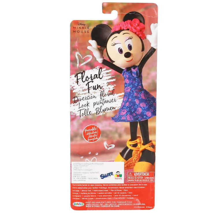 בובת Minnie Mouse של Disney עם שמלה פרחונית