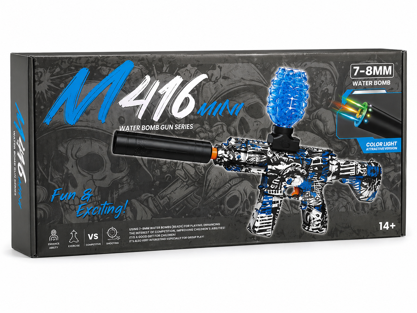 רובה כדורי מים M416 Mini עם אורות צבעוניים