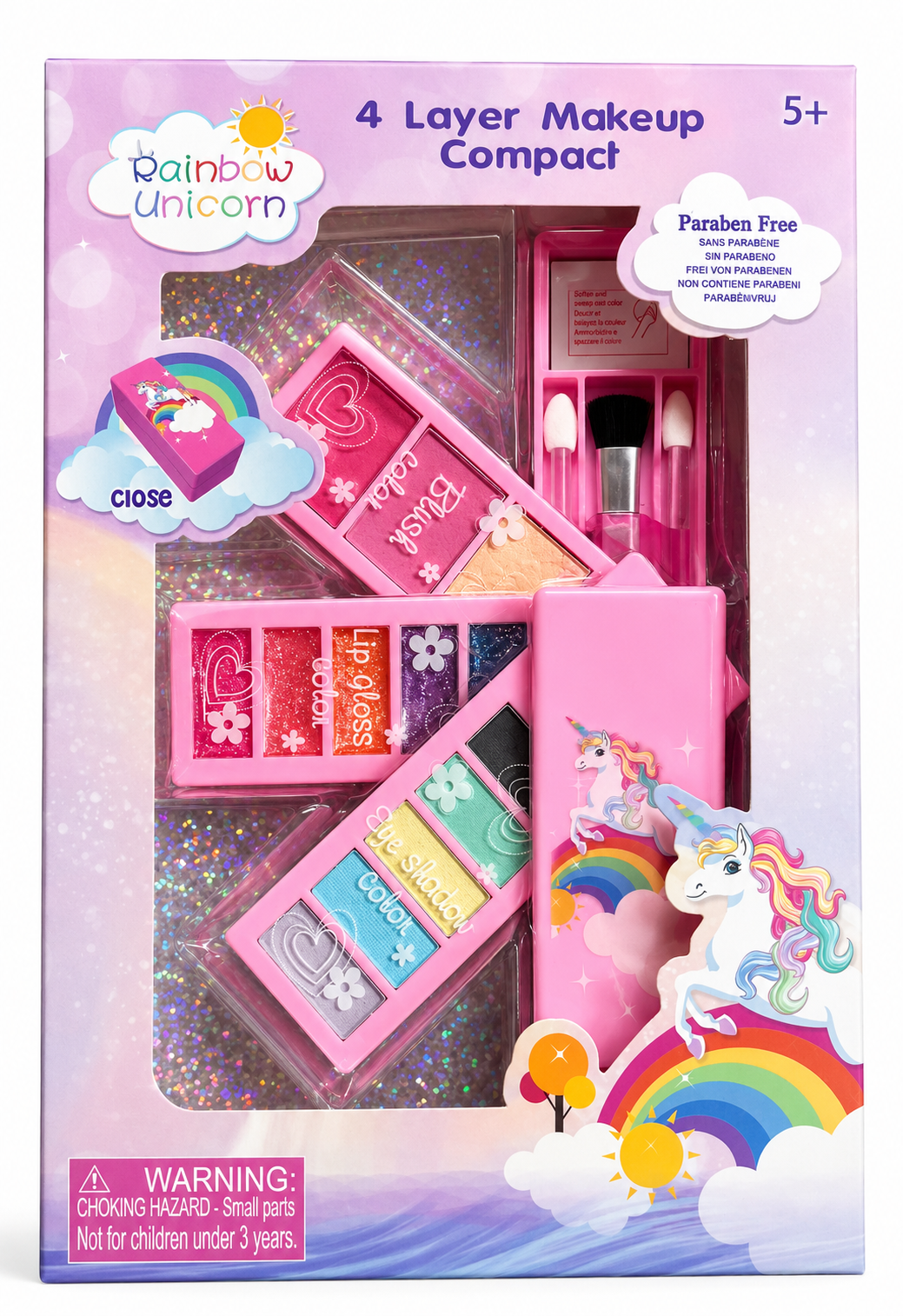 ערכת איפור Rainbow Unicorn 4 שכבות לילדים