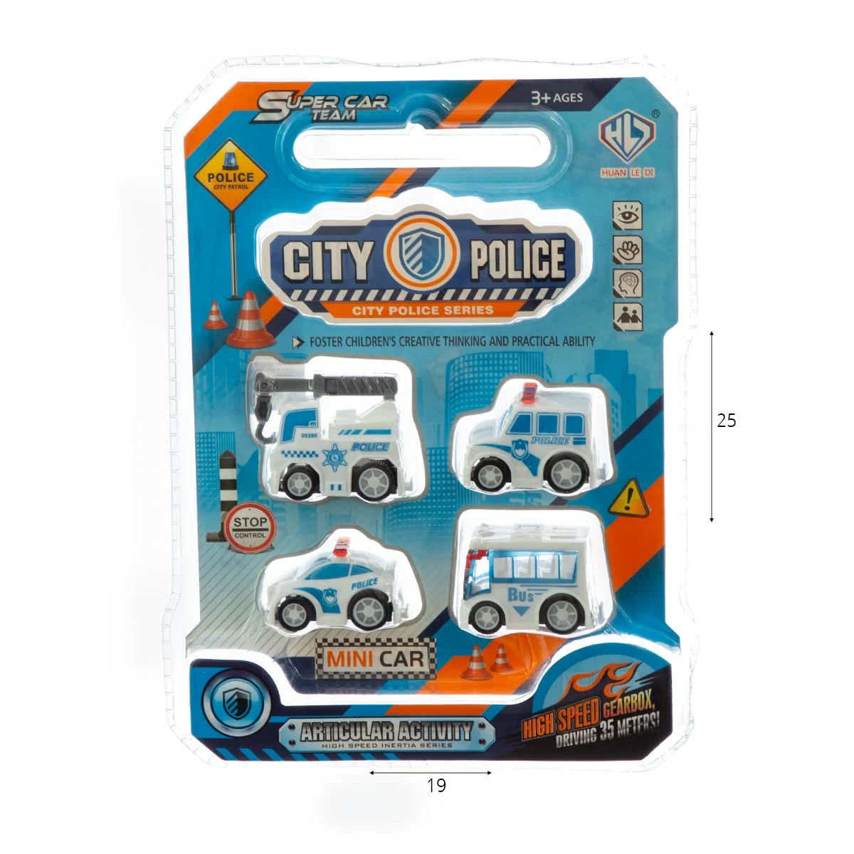 סט רכבי משטרה City Police – 4 יחידות