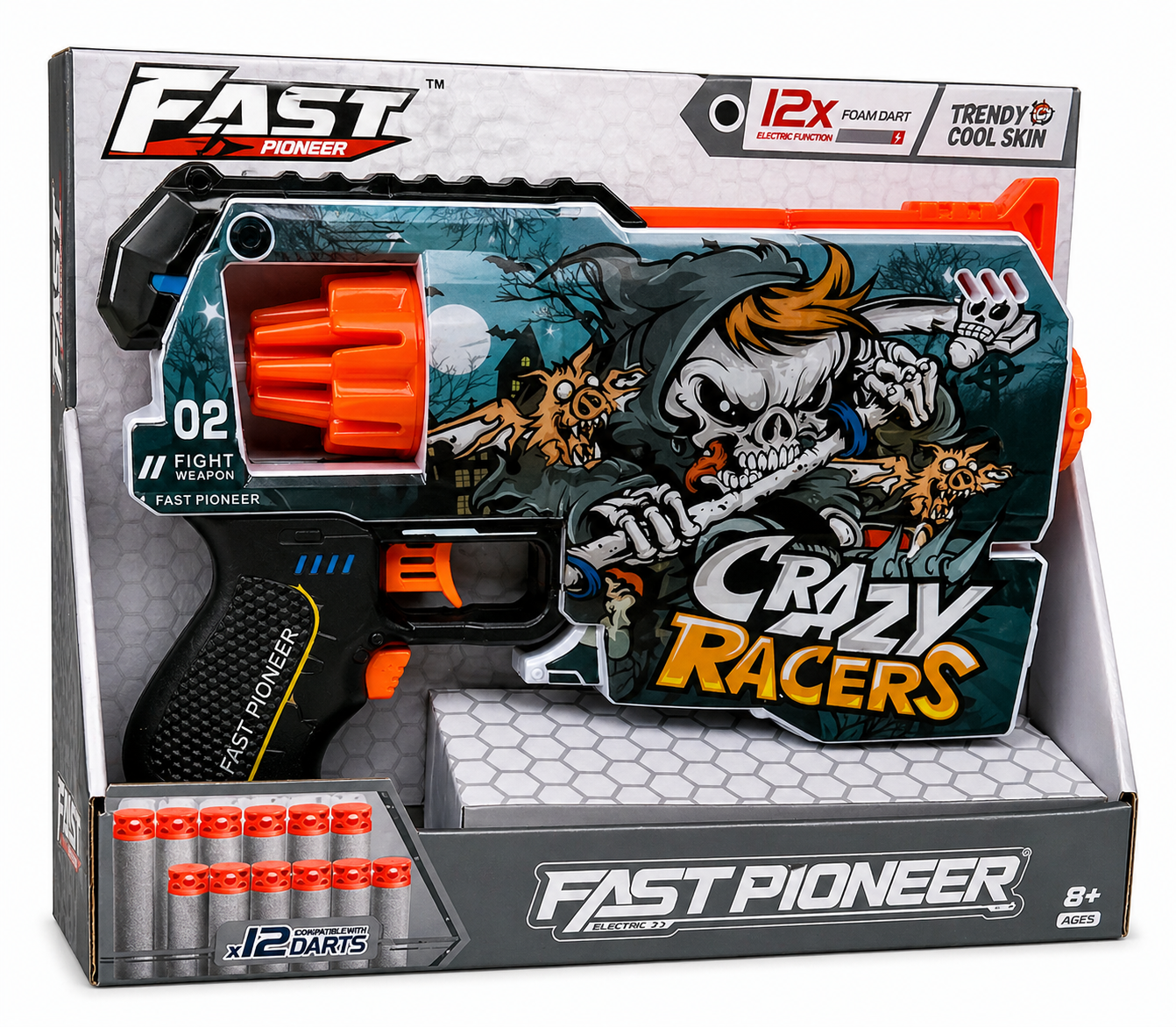 רובה צעצוע Fast Pioneer Crazy Racers עם 12 חיצי ספוג
