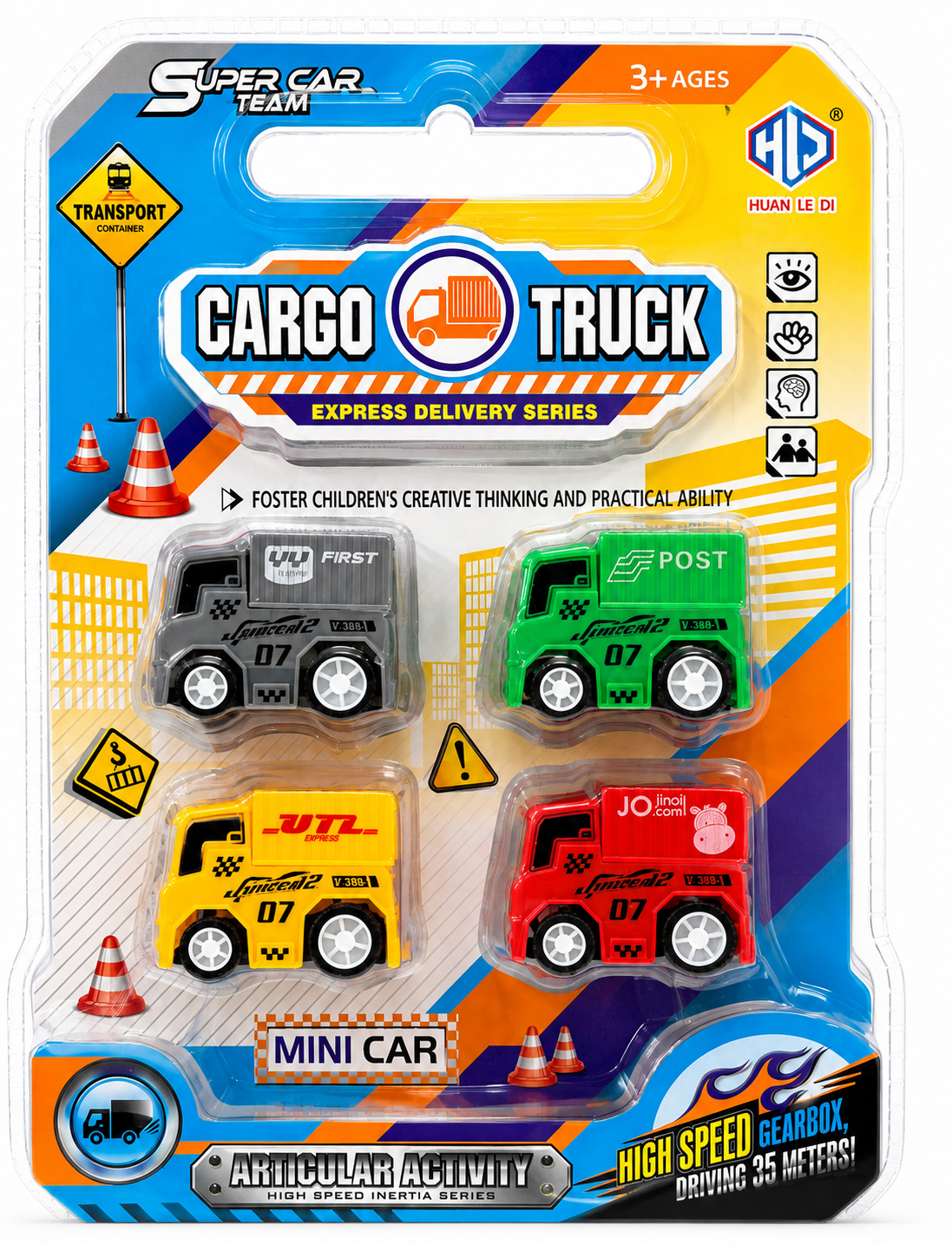סט משאיות משלוחים Cargo Truck – 4 יחידות