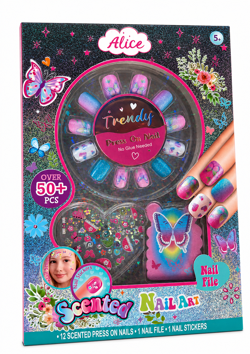 ערכת ציפורניים Alice Scented Nail Art + 50 חלקים