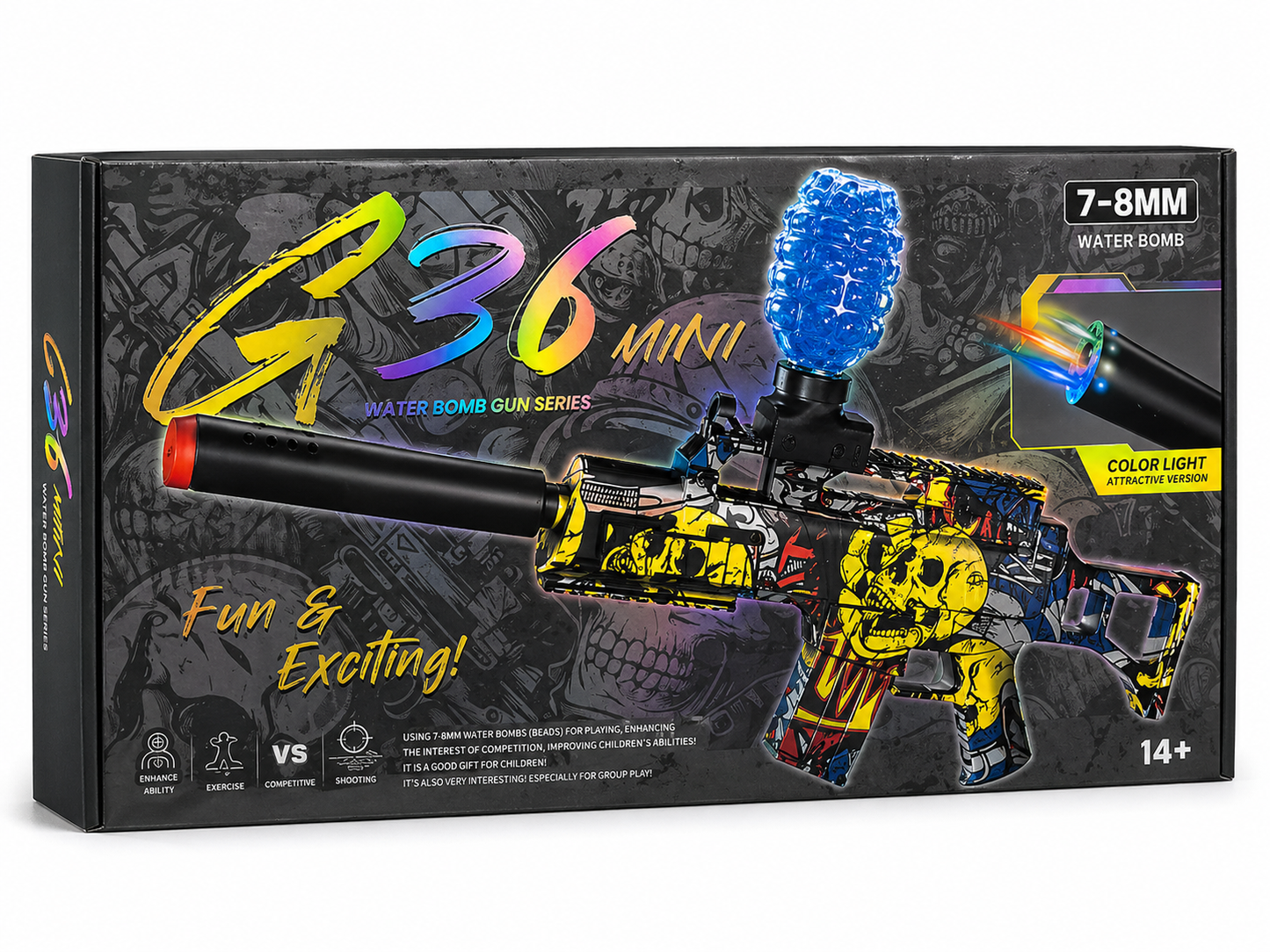 רובה כדורי מים G36 Mini עם אורות צבעוניים