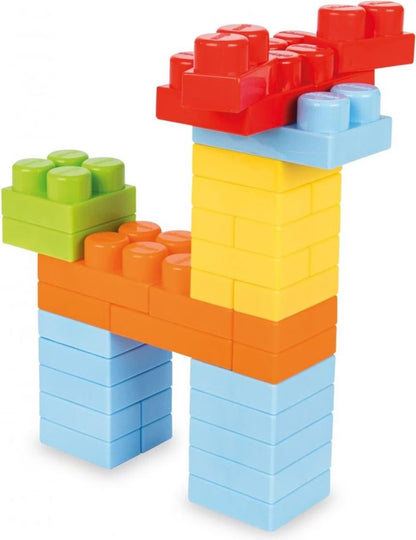 קוביות בנייה Pilsan עם עגלת אחסון – 56 חלקים