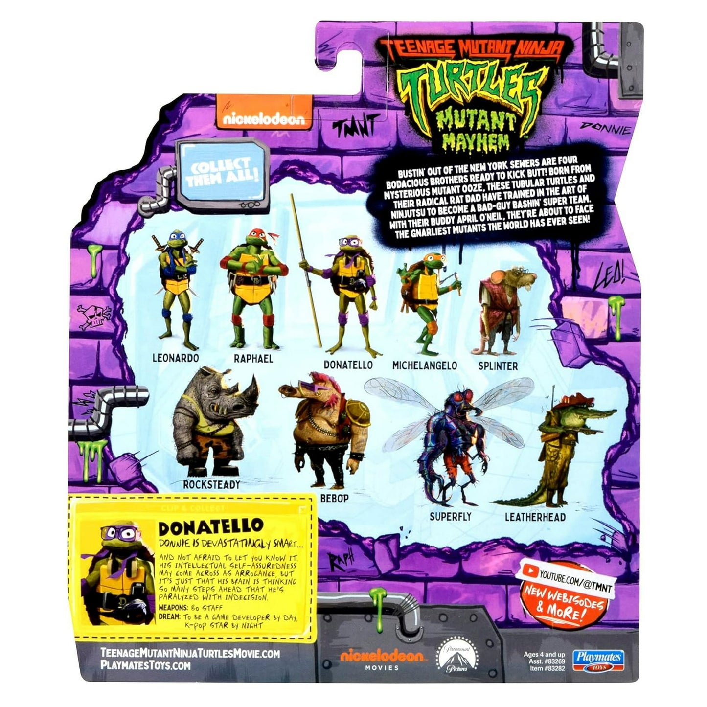 דמות Donatello צבי הנינג׳ה Mutant Mayhem עם אביזרים