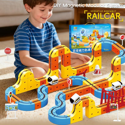 מסלול רכבת מגנטי חשמלי STEM להרכבה עצמית – 147 חלקים