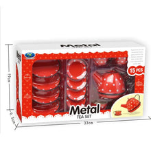 סט תה מתכת מנוקד – 15 חלקים