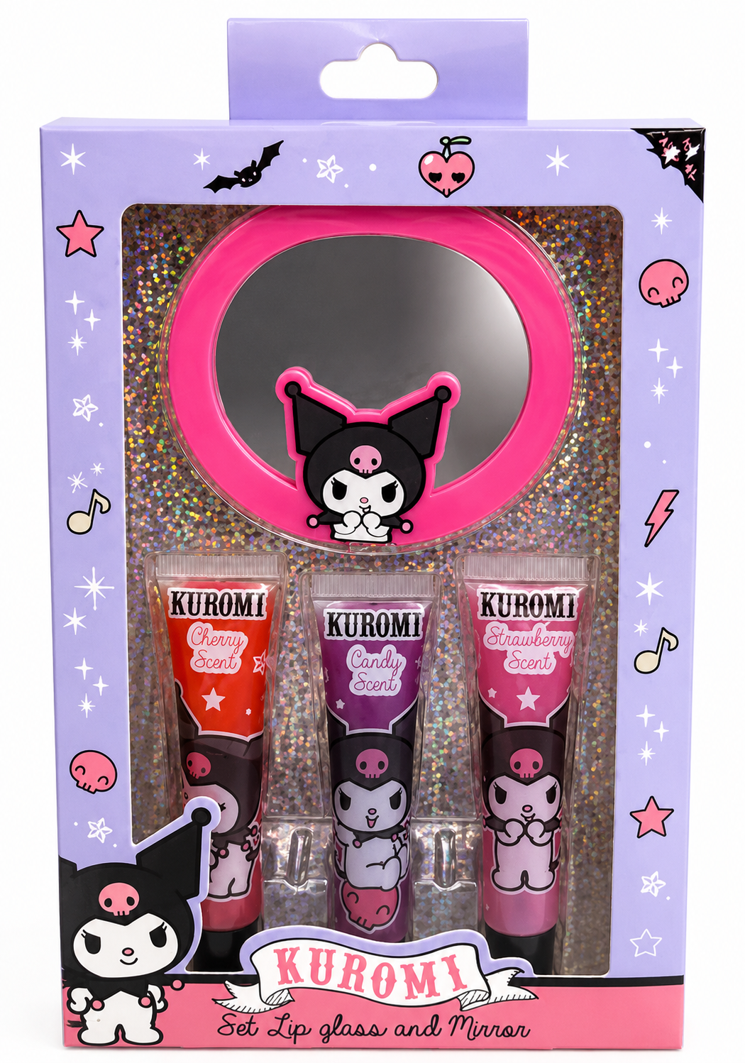 סט ליפ גלוס ומראה Kuromi לילדים