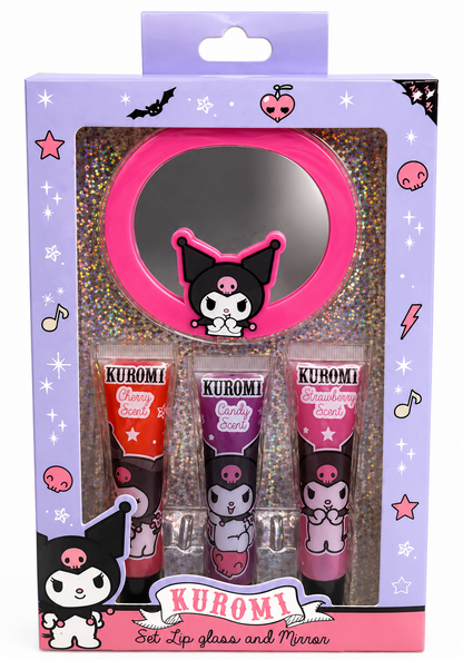 סט ליפ גלוס ומראה Kuromi לילדים