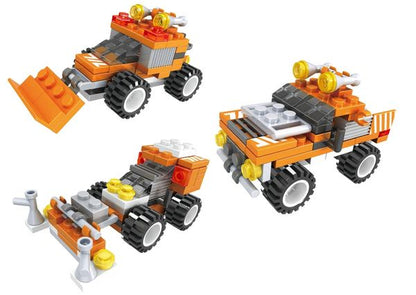 משחק הרכבה Blocker דחפור כתום 3 ב-1 – 66 חלקים