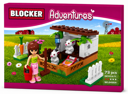 משחק הרכבה Blocker Adventures בית ארנבים 73 חלקים