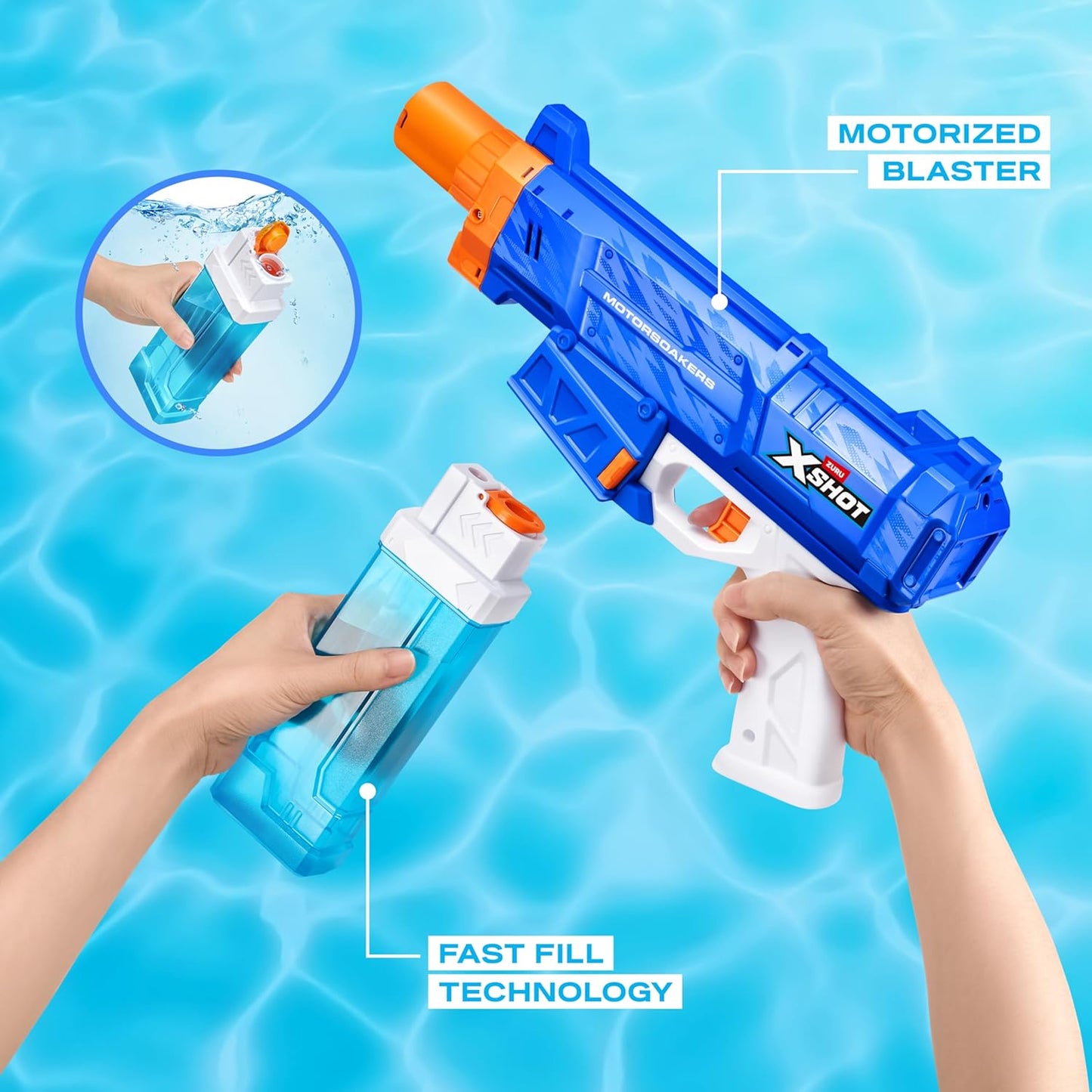 רובה מים חשמלי ZURU X-Shot Motor Soakers Turbo Stream