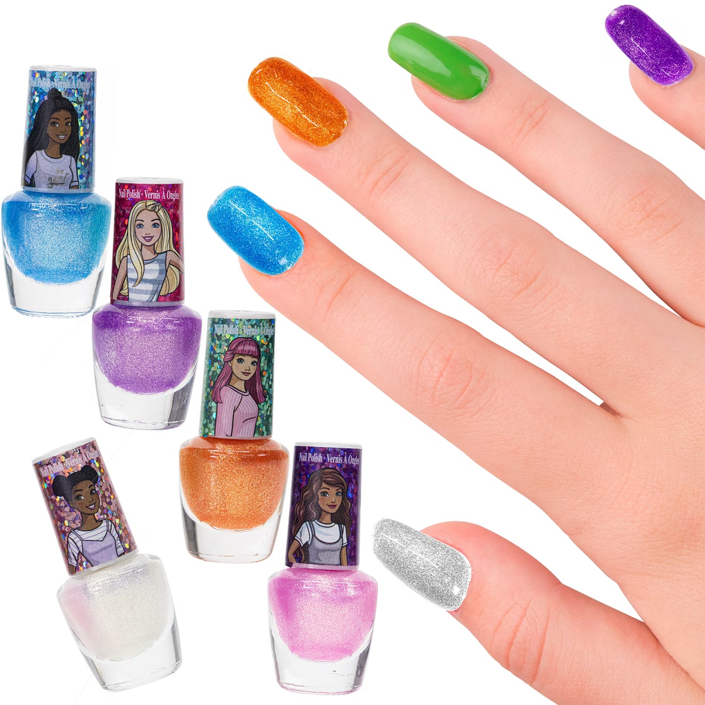 ערכת לקים Barbie עם מייבש ציפורניים 8 חלקים