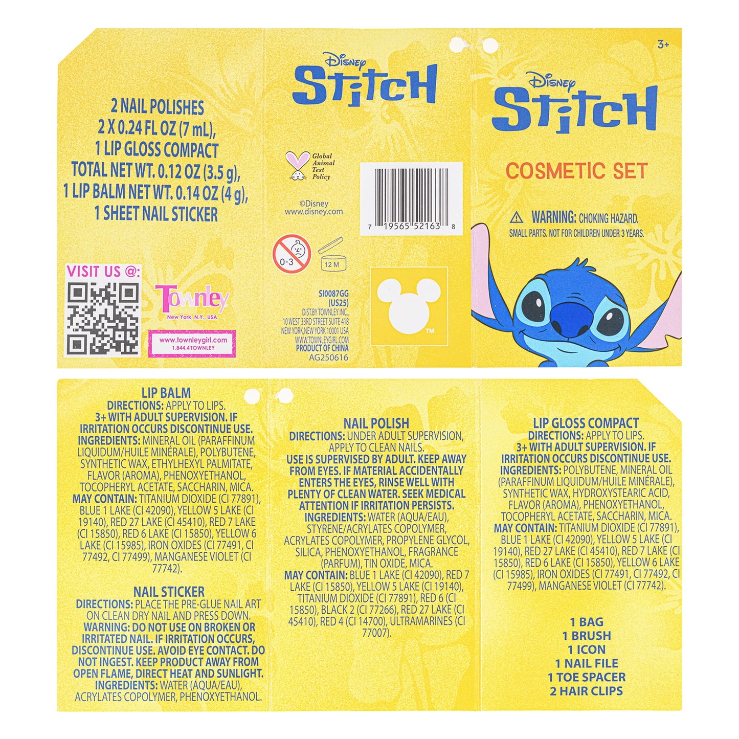 תיק איפור Disney Stitch עם לקים ואביזרי יופי