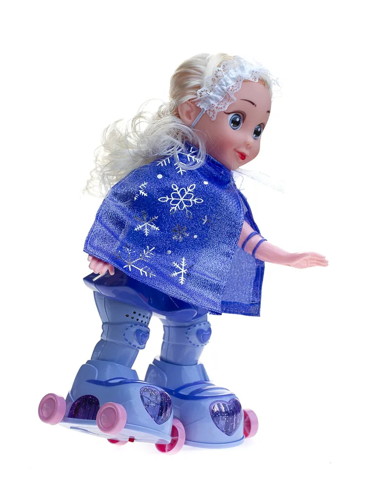 בובת החלקה על גלגיליות Skating Girl עם מוזיקה ואורות
