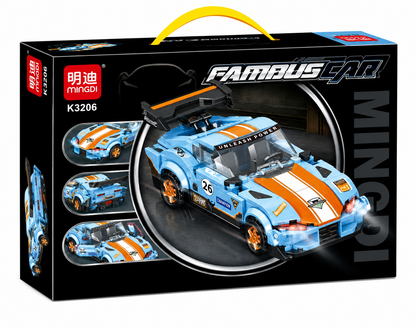 FamousCar הרכבות טכני מכונית כחול כתום 333 חלקים (אונליין בלבד)