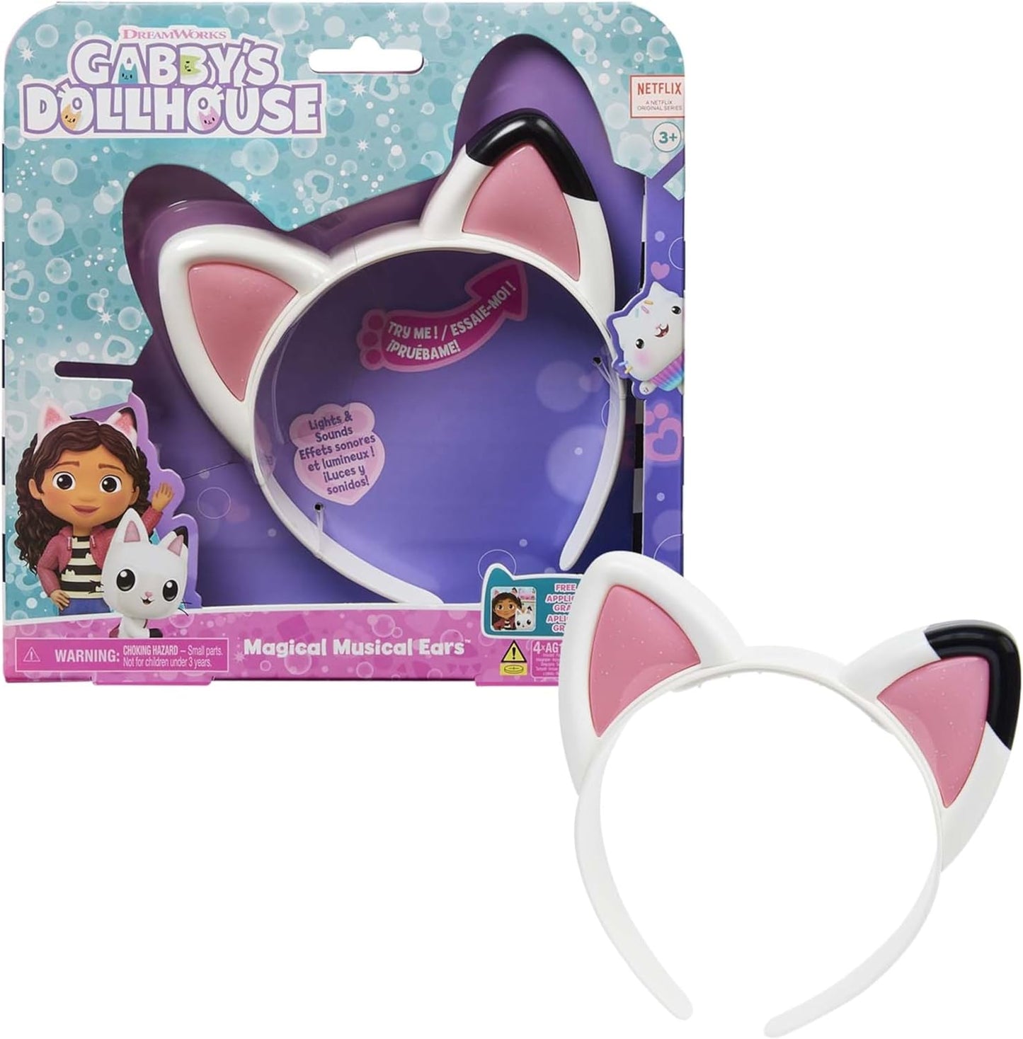 אוזני חתול מוזיקליות Gabby’s Dollhouse עם אורות וצלילים