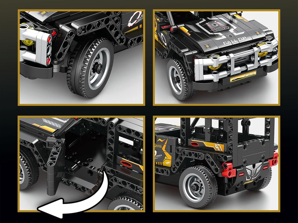רכב שטח שחור ואפור להרכבה MINGDI Speed Car 8705 עם שלט רחוק 2.4GHz, לגילאי 14+
