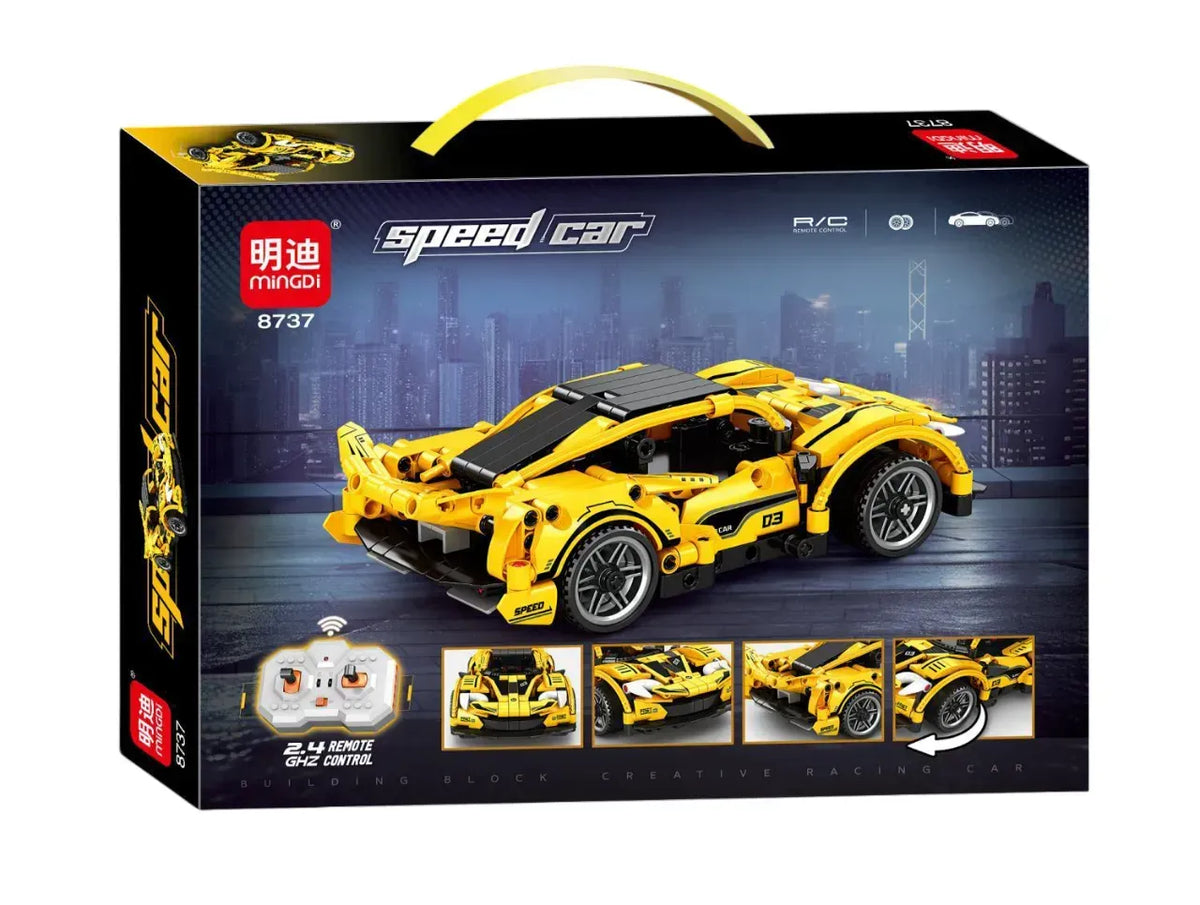 MINGDI Speed Car 8737 – מכונית ספורט להרכבה עם שלט רחוק
