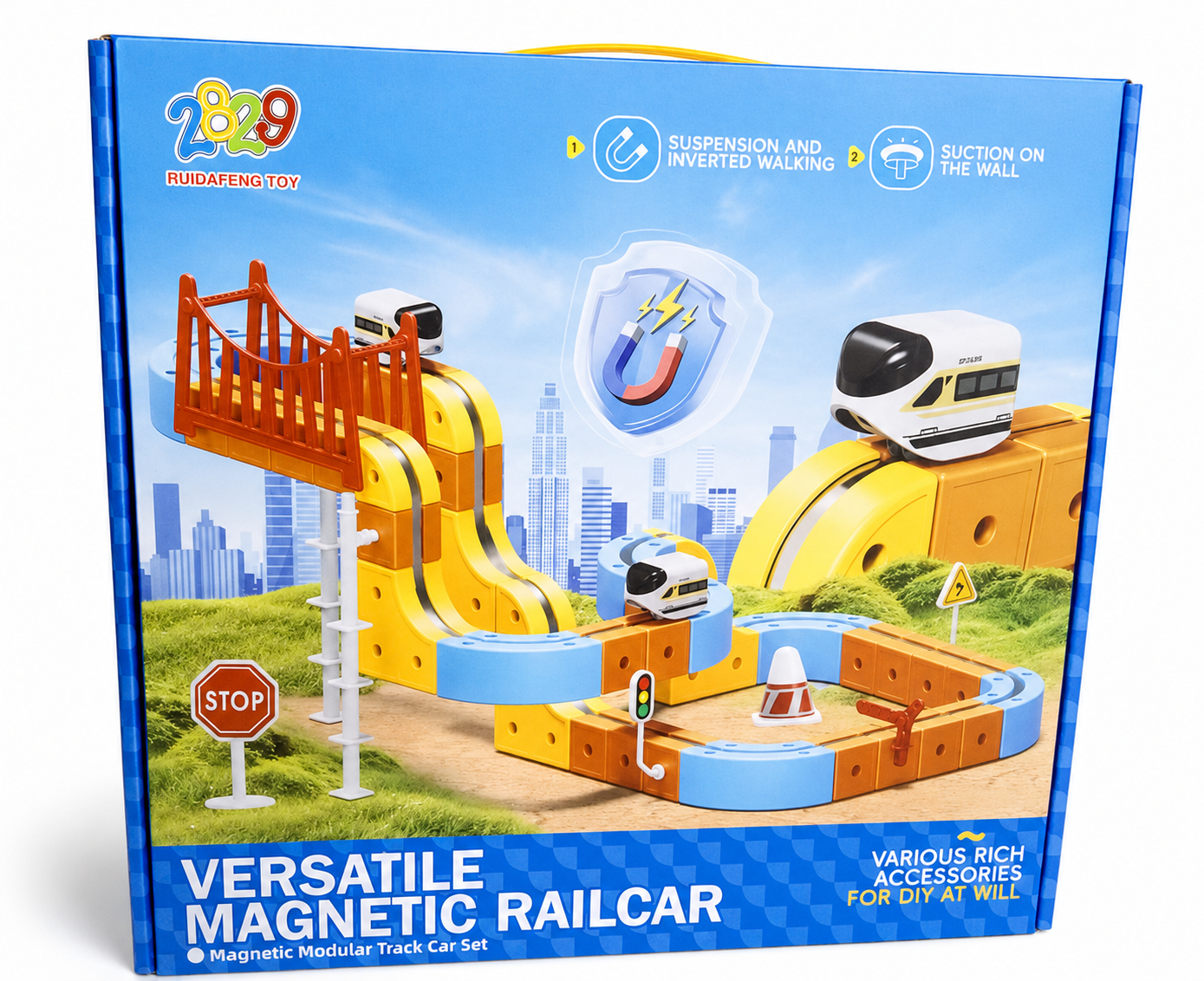 מסלול רכבת מגנטי לילדים Versatile Magnetic Railcar – 97 חלקים