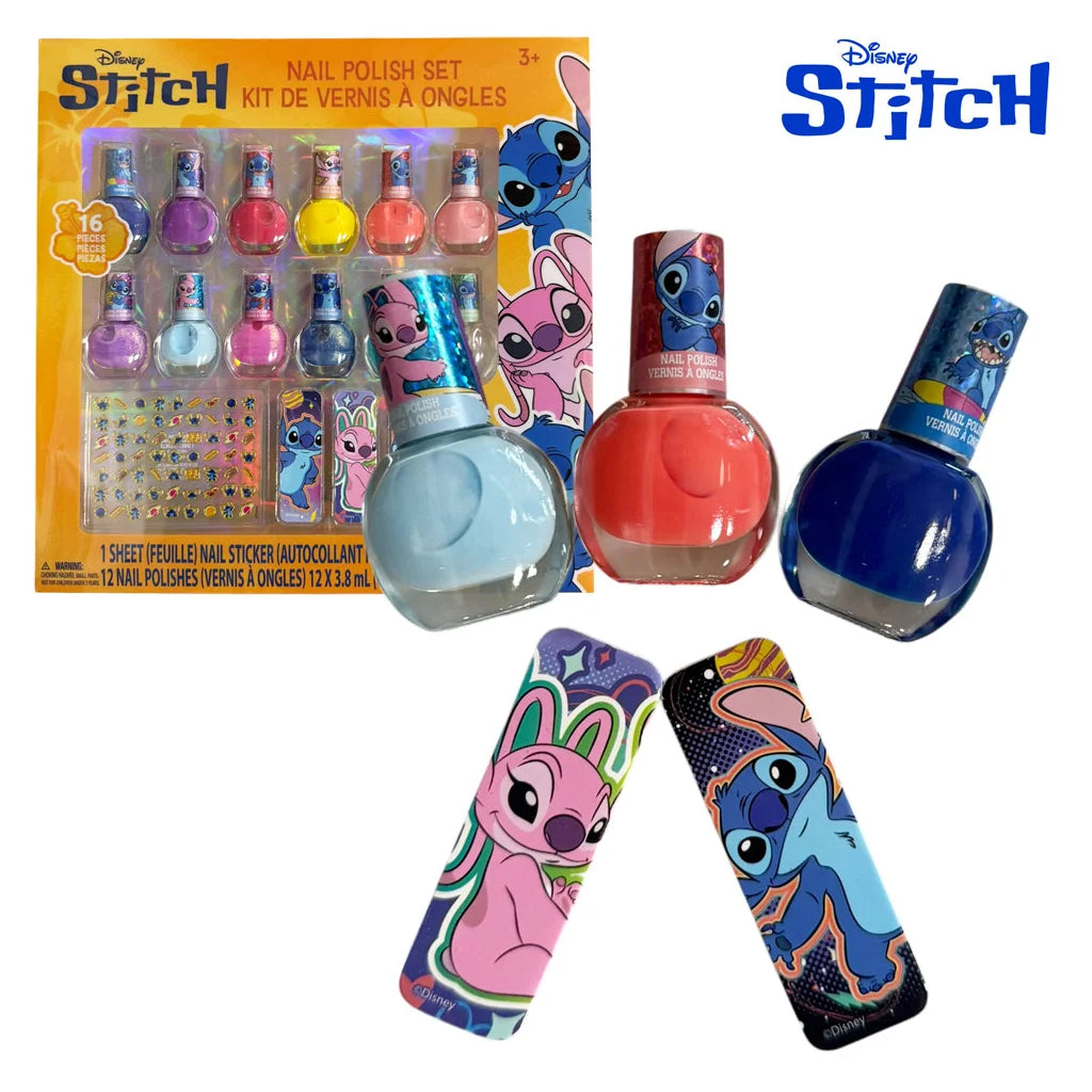 ערכת לקים Disney Stitch עם מדבקות ופצירות 16 חלקים