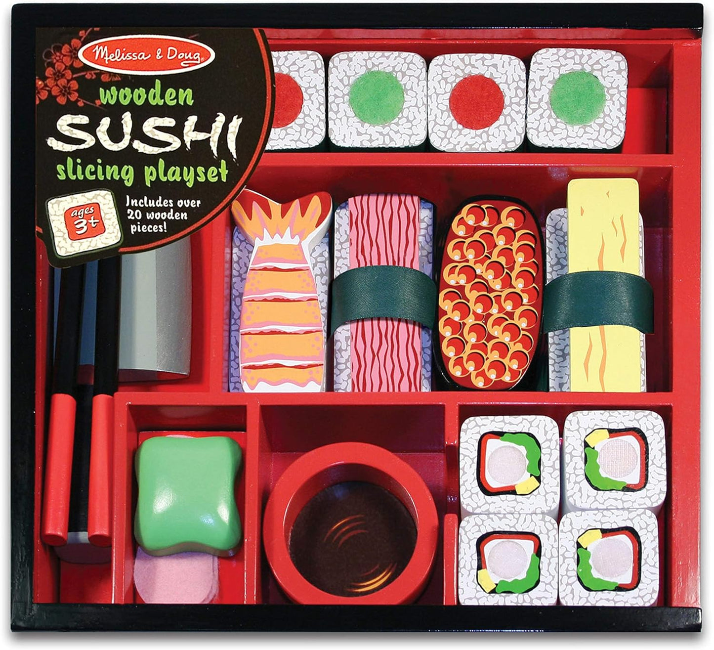 ערכת סושי מעץ Melissa & Doug לחיתוך ומשחק
