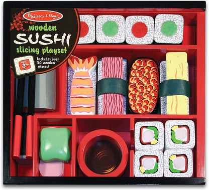 ערכת סושי מעץ Melissa & Doug לחיתוך ומשחק