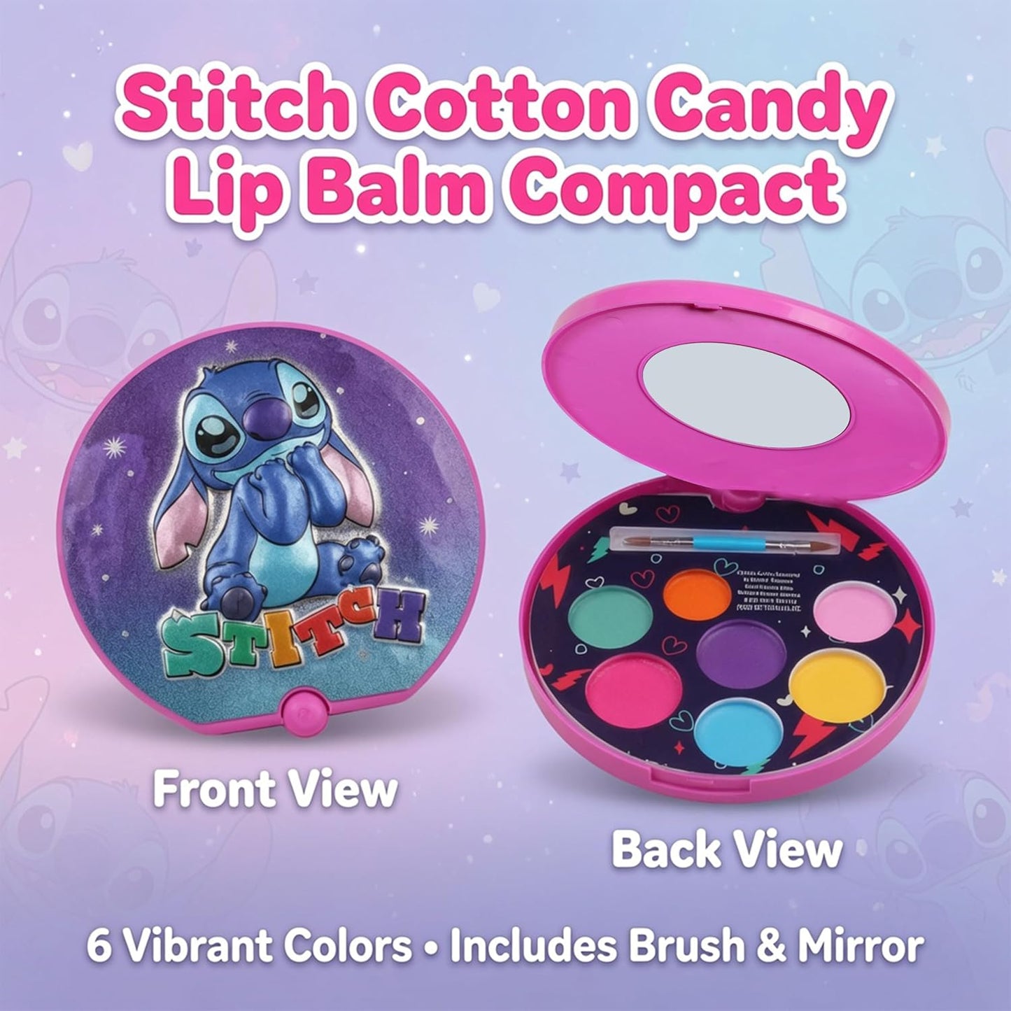 סט ליפ באלם Disney Stitch לילדים – פלטת שפתונים בטעמים עם מראה