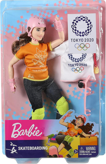 בובת Barbie סקייטבורד אולימפיאדת Tokyo 2020