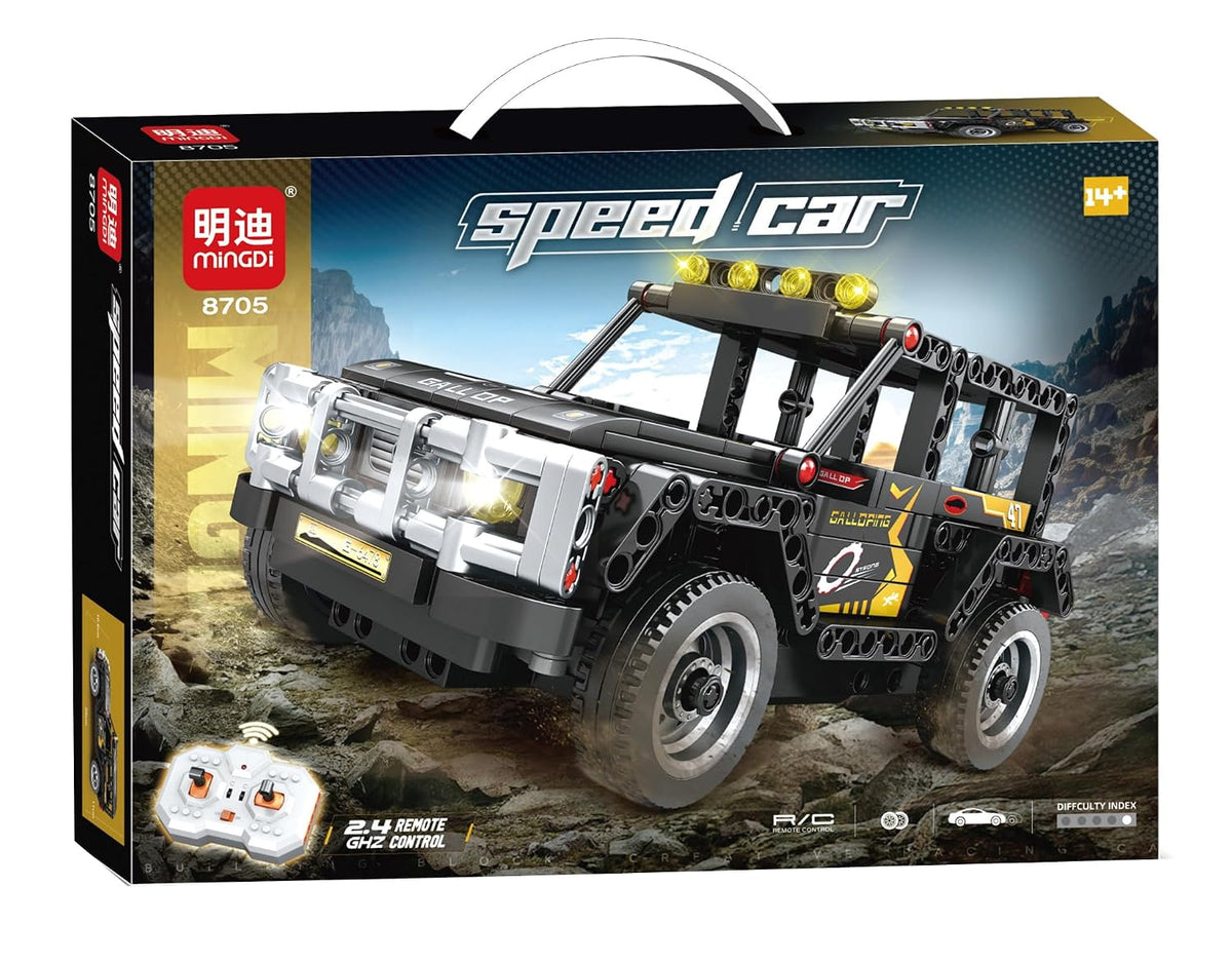 רכב שטח שחור ואפור להרכבה MINGDI Speed Car 8705 עם שלט רחוק 2.4GHz, לגילאי 14+
