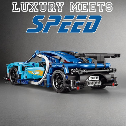רכב ספורט להרכבה על שלט Block RC Car כחול 395 חלקים