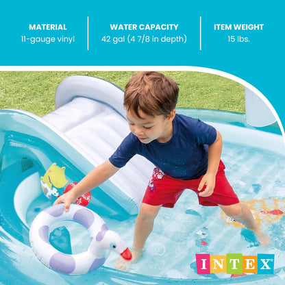 מתקן מים מתנפח לילדים Intex Wet Set עם מגלשה 201×170×84 ס״מ