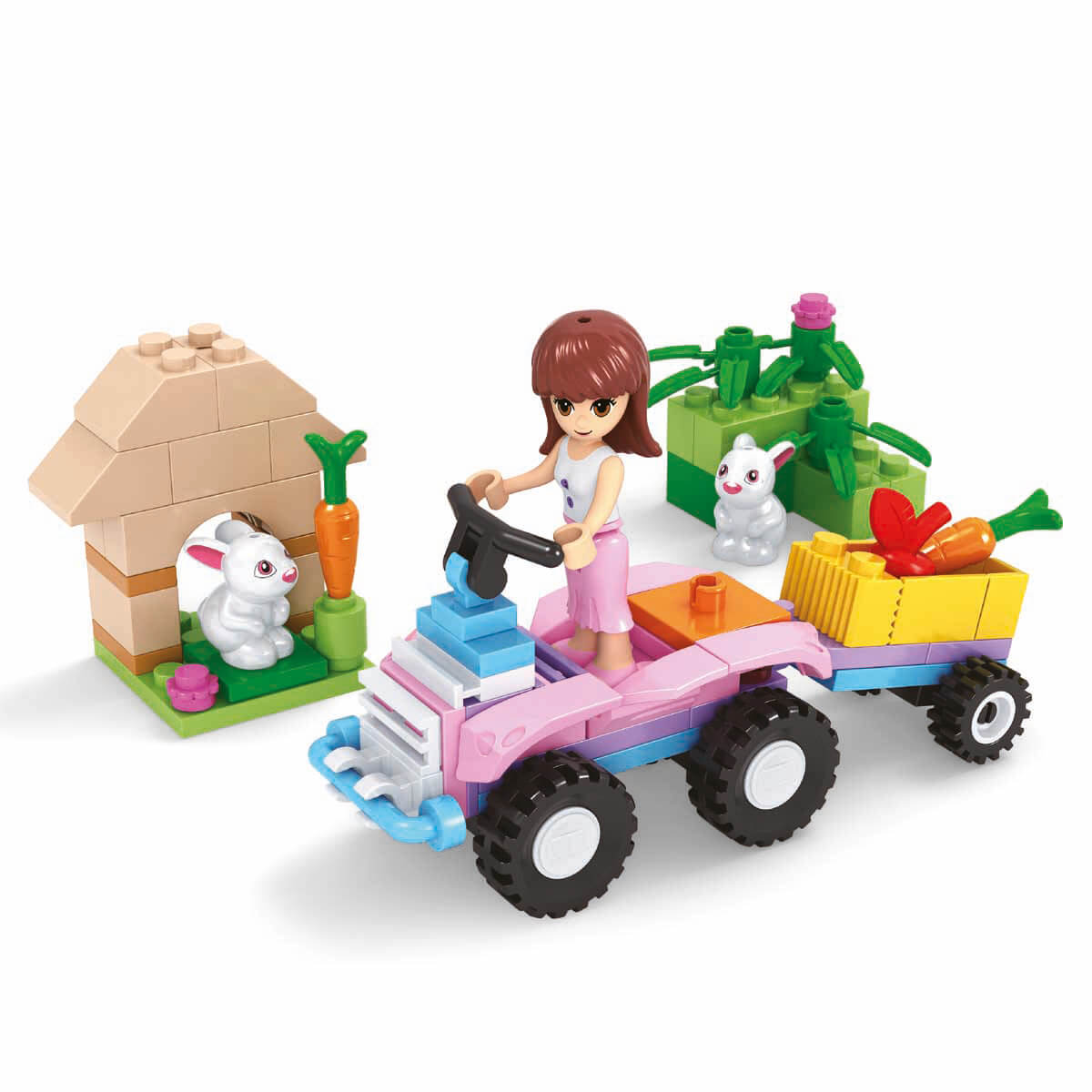 משחק הרכבה Blocker Adventures טרקטור ארנבים 86 חלקים