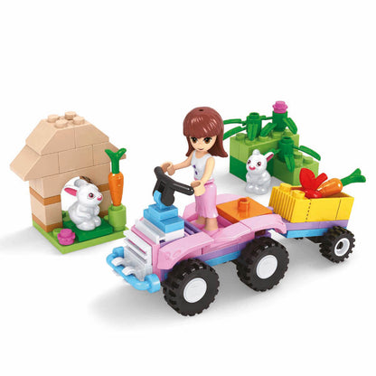 משחק הרכבה Blocker Adventures טרקטור ארנבים 86 חלקים