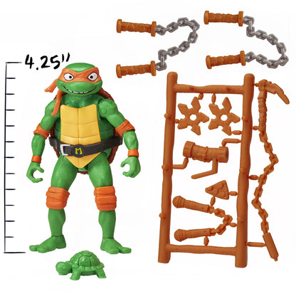 דמות Michelangelo צבי הנינג׳ה Mutant Mayhem עם אביזרים