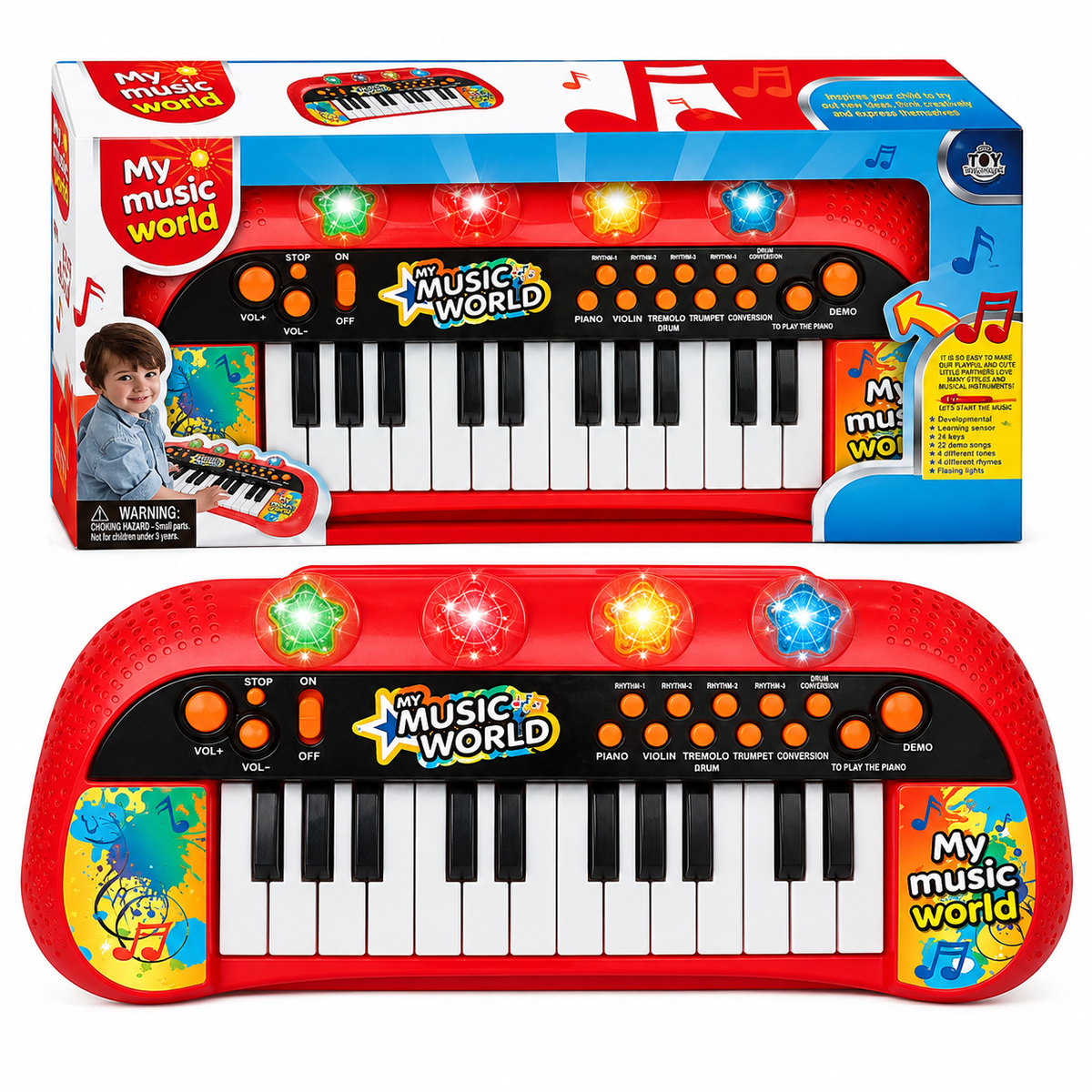 אורגנית אדומה 24 קלידים My Music World JOKER (אונליין בלבד)