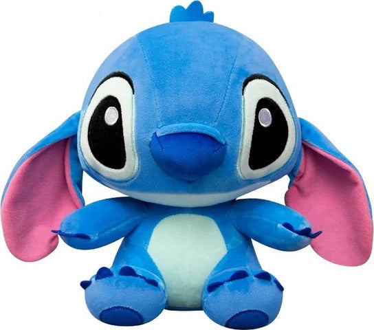 בובת פרווה סטיץ׳ כחולה של Disney בגודל 10 אינץ׳ עם קטיפה רכה, אוזניים ורודות ופרטים רקומים.
