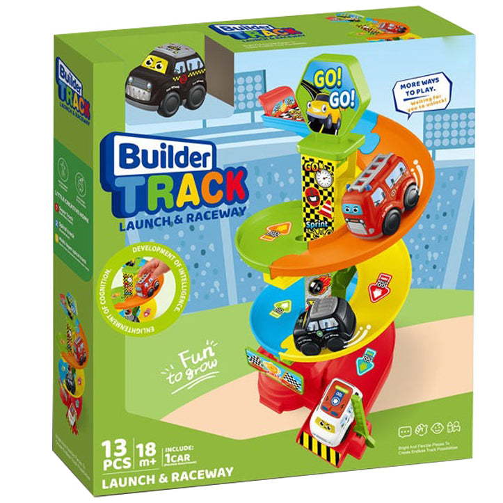 מסלול מכוניות Builder Track עם משגר ומכונית