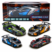 מכונית מרוץ כחול-כסף JOKER בקנה מידה 1:12 עם שלט 2.4GHz, גלגלי גומי וספוילר אחורי, לגילאי 6+.
