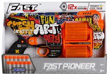 רובה חצי ספוג FAST PIONEER בעיצוב גרפיטי מבית JOKER עם 12 חצי ספוג למשחקי קליעה ואקשן, לגילאי 8+
