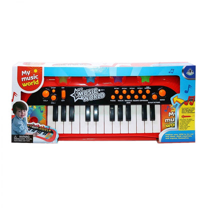 אורגנית אדומה My Music World מבית JOKER עם 24 קלידים, מקצבים וצלילי כלי נגינה, מתאימה לילדים מגיל 3+.