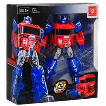 רובוט משנה צורה LE ZHEN TOYS Power Man בצבעי אדום וכחול, הופך ממשאית לרובוט בשני מצבי משחק, מתאים מגיל 3.