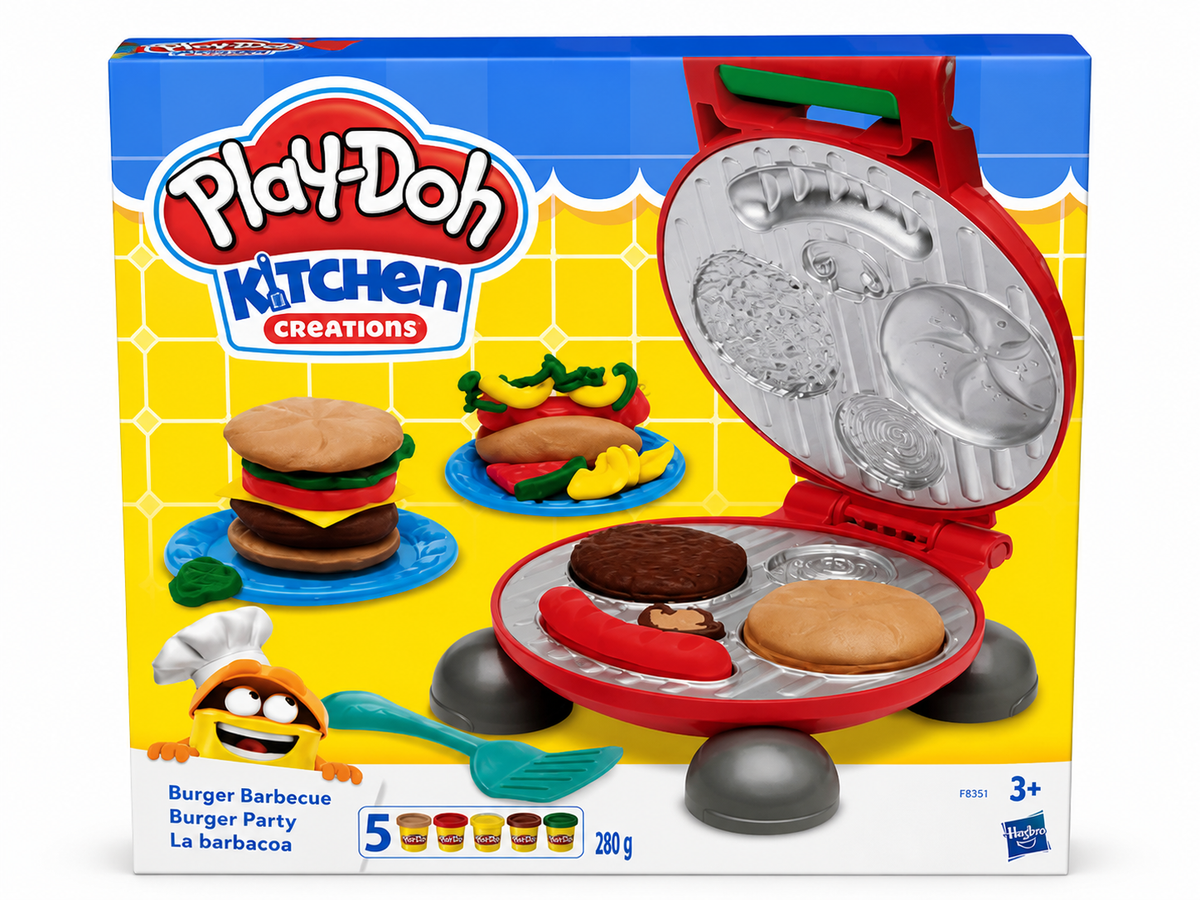 סט פליידו Play-Doh Kitchen Creations להכנת המבורגר
