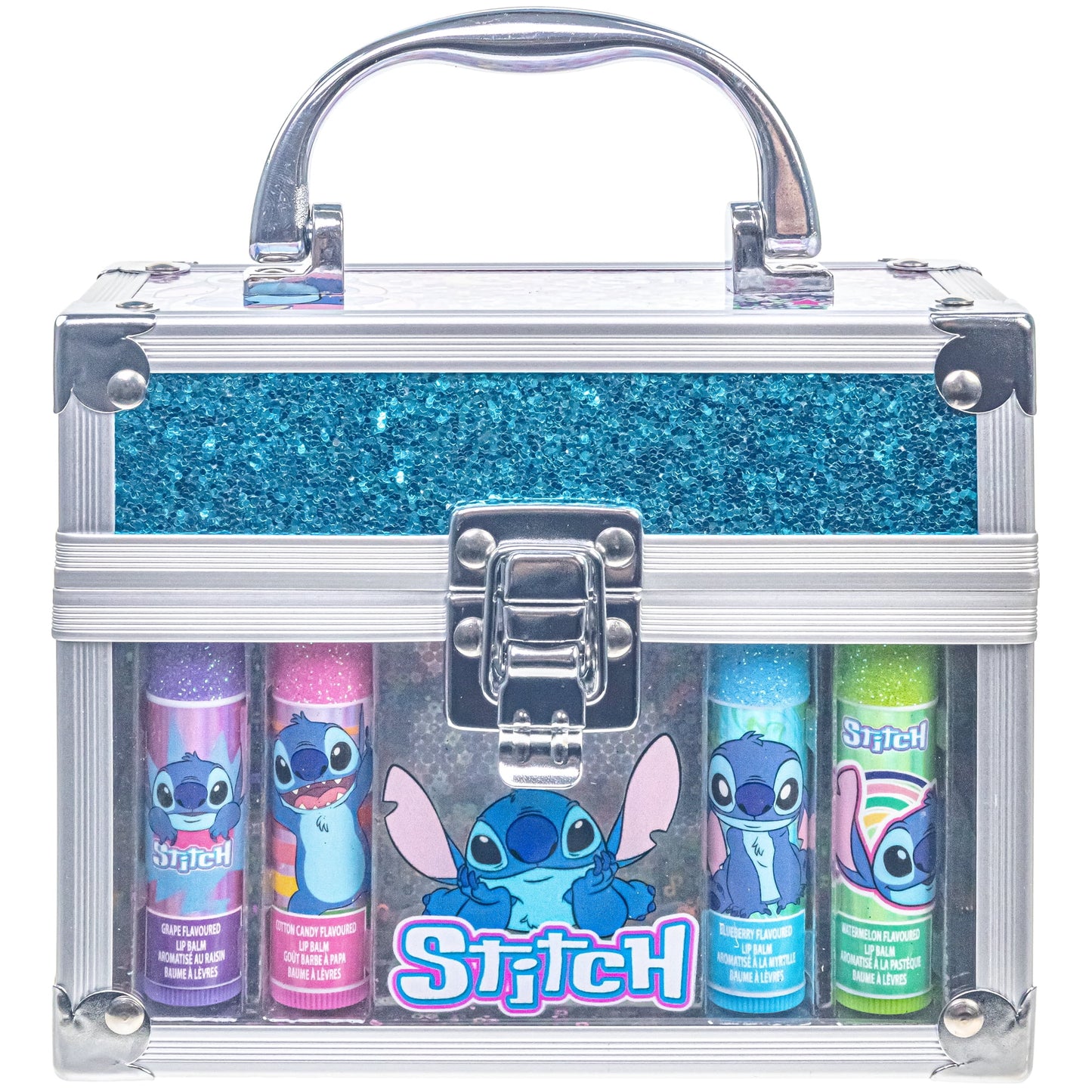 תיק נשיאה Disney Stitch עם 4 שפתוני לחות בטעמים
