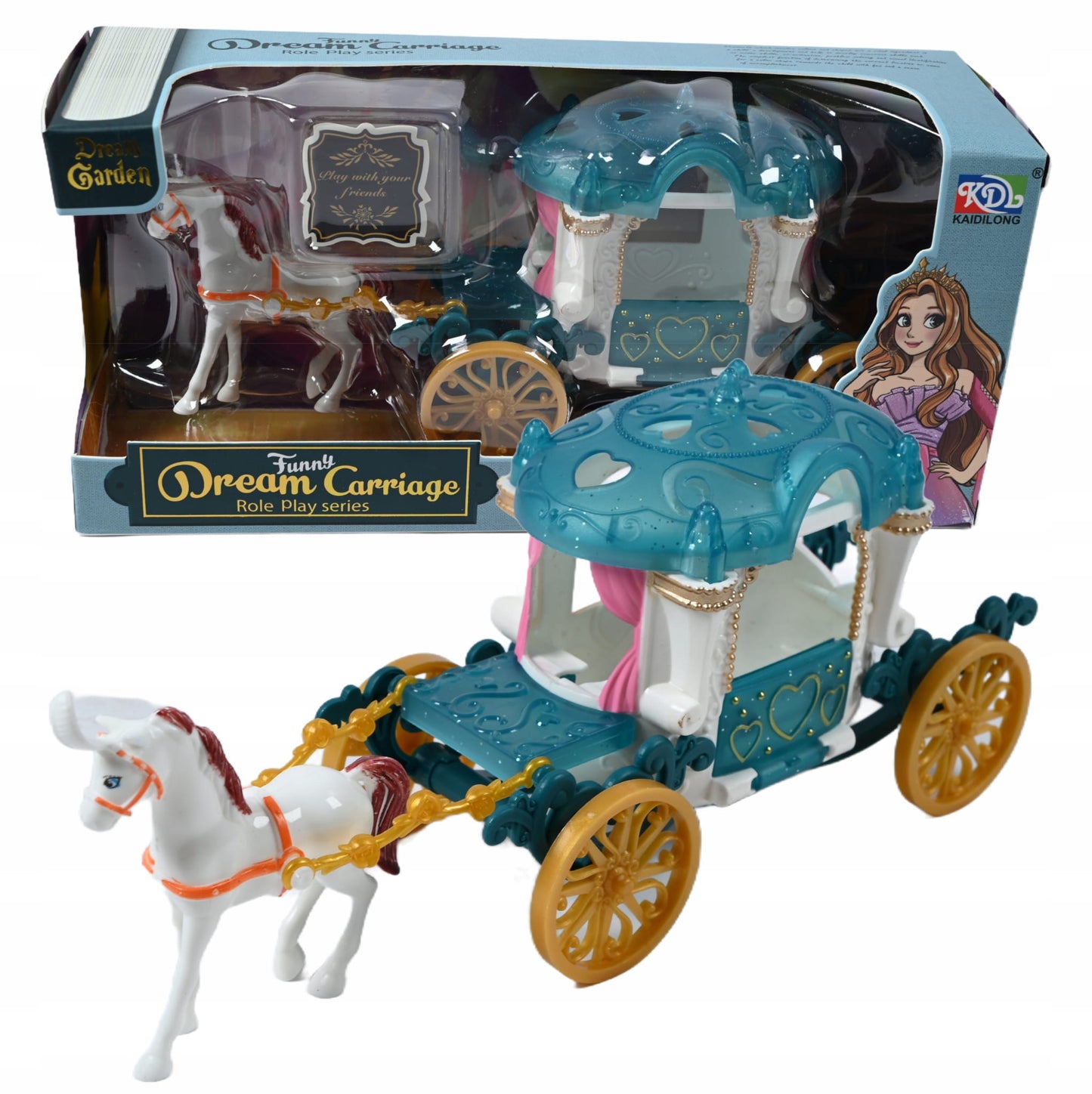 כרכרת נסיכות Dream Carriage עם סוס