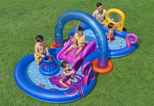 בריכת פעילות BESTWAY בעיצוב אוקיינוס קסום, הכוללת מגלשה, קשת עם מתז מים, בריכת שכשוך גדולה, מתנפחים ומשחקי כדור, דגם 53167 - ₪399