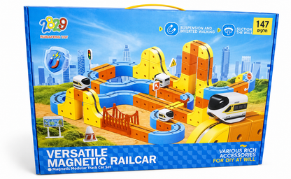 מסלול רכבת מגנטי חשמלי STEM להרכבה עצמית – 147 חלקים