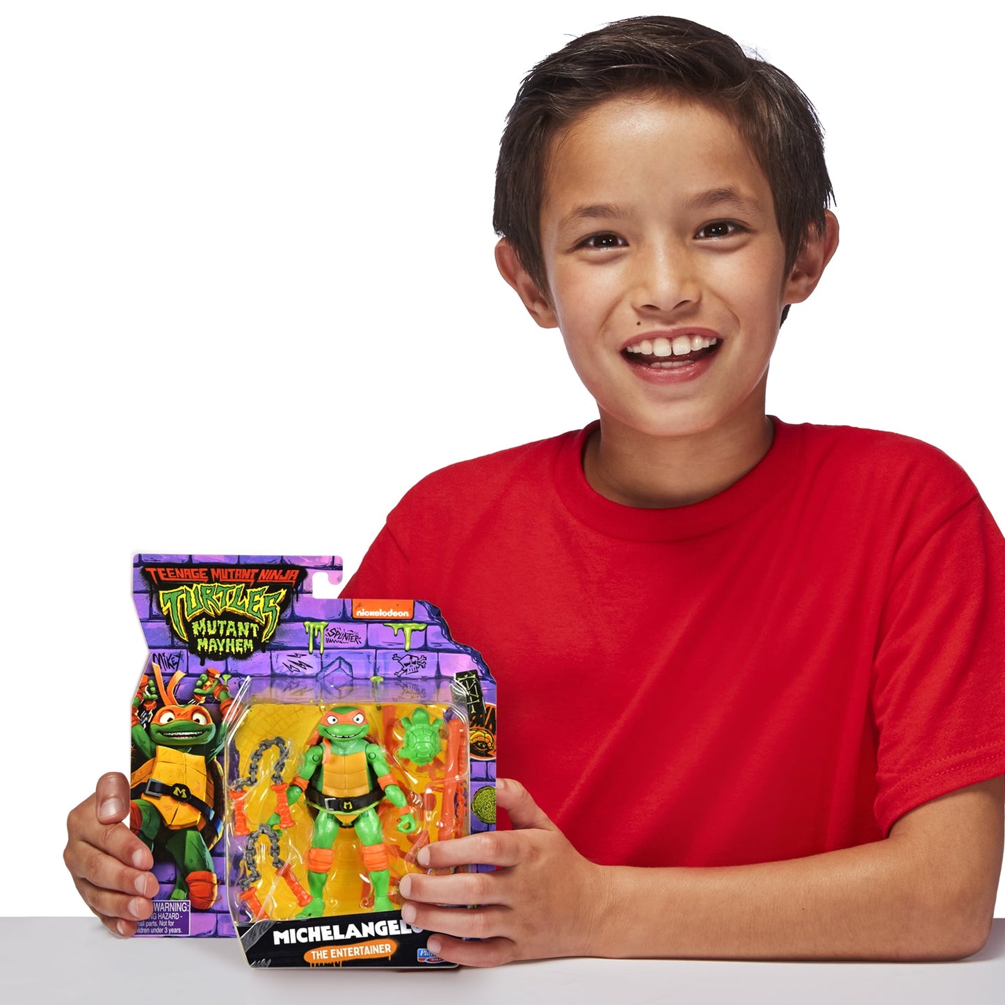 דמות Michelangelo צבי הנינג׳ה Mutant Mayhem עם אביזרים
